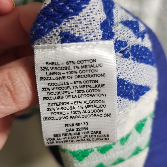 Verb by Pallavi Singhee Embroidered Tassel Tunic Top Blue Green White M - Picture 8 of 8